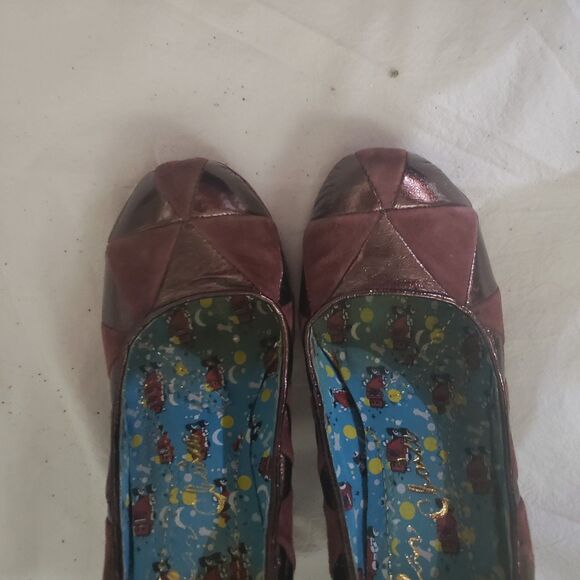 Irregular Choice Chunky Platform Heels brown suede and brown Lamé 
S6 
Preowned - Picture 6 of 7